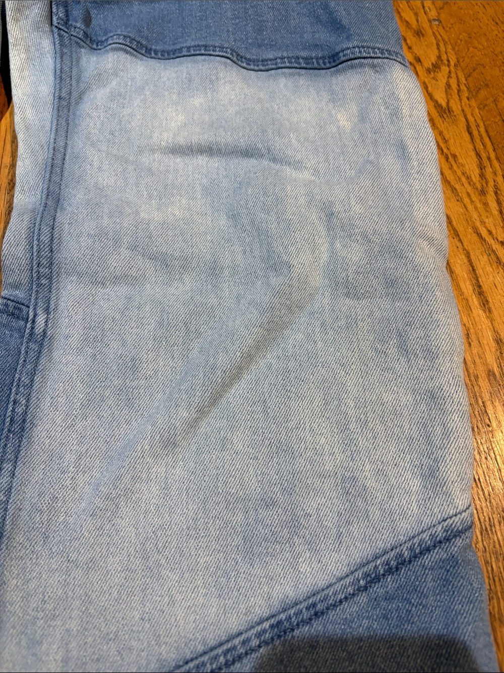 Hollister Two-Tone Patchwork Light & Dark Blue Wide Leg Jeans-24x31 - Picture 3 of 7